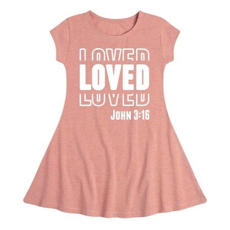 

Instant Message - Loved John 3 16 - Toddler & Youth Girls Fit & Flare Dress