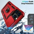 thumbnail image 4 of for iPhone 12 Pro Max Case with Camera Lens Cover, HD Screen Protector, 10 FT Military Grade Drop Protection, Magnetic Ring Holder Kickstand Protective Phone Case for iPhone 12 Pro Max,Red, 4 of 12