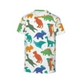 thumbnail image 3 of Honeii Colorful Dinosaur Print Kids Boy T-Shirt,Breathable Round Neck Tee,Stylish Summer Tee for Boys, for Outdoor Activities and Casual Wear, 3 of 7