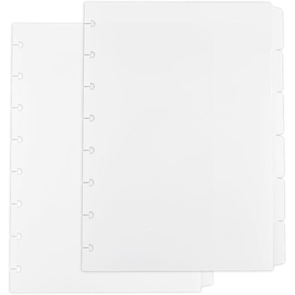 12 Sheets 8 Disc A4 Tab Dividers 6-Tab A4 Binder Dividers White Discbound Divider with 6 Tabs Plastic Divider Disc Bound Planner Index Pages for Notebook 8.3X.6.2"