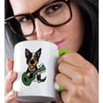 thumbnail image 2 of 3drose, Funny Cute Australian Cattle Dog Playing Guitar, 11oz Two-tone Green Mug, 2 of 6