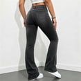 thumbnail image 5 of BODOAO Flare Jeans for Women High Waisted Denim Pants with Fitted Hip and Thigh Wide Flared Leg Classic Five Pocket Bell Bottom Silhouette Casual Everyday Jeans Grey M, 5 of 7