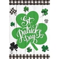 thumbnail image 3 of Briarwood Lane Checkered St. Pat's Shamrocks House Flag, 3 of 4