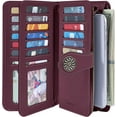 thumbnail image 2 of Women's Wallet RFID Blocking Credit Card Holder Large Capacity Wristlet Leather Wallets Purse, 2 of 5