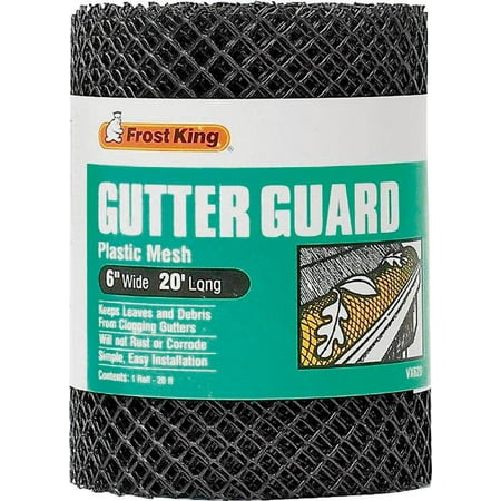 Frost King VX620 Gutter Guard, 6 in W X 20 ft L, Black
