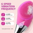thumbnail image 6 of Electric Silicone Face Scrubber, Facial Cleansing Brush, Rechargeable & Waterproof, Pink, 6 of 9