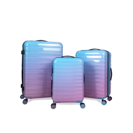 Ifly Hardside Luggage Fibertech 3 Piece Set 20 Carry On Luggage 24 Checked Luggage And 28 Checked Luggage Cotton Candy From Walmart Accuweather Shop