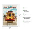 thumbnail image 2 of San Francisco California - Van Ness Ave and Market Street - United Air Lines - Vintage Airline Travel Poster by Stan Galli c.1957 - Fine Art Rolled Canvas Print 27in x 40in, 2 of 4