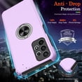 thumbnail image 2 of Galaxy A23 5G Case, Samsung Galaxy A23 5G Case with HD Screen Protector, Shockproof Samsung A23 Case with 360° Magnetic Ring Holder Kickstand Phone Case for Samsung A23 5G Purple, 2 of 7