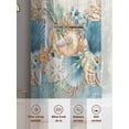 thumbnail image 6 of Teal Blue Brown Beach Coastal Sheer Curtains 54 Inch Length 2 Panels Set Window Treatments, Nautical Shell Starfish Coral Summer Rod Pocket Semi Curtains for Living Room/Bedroom/Kitchen, 104"W x 54"L, 6 of 7