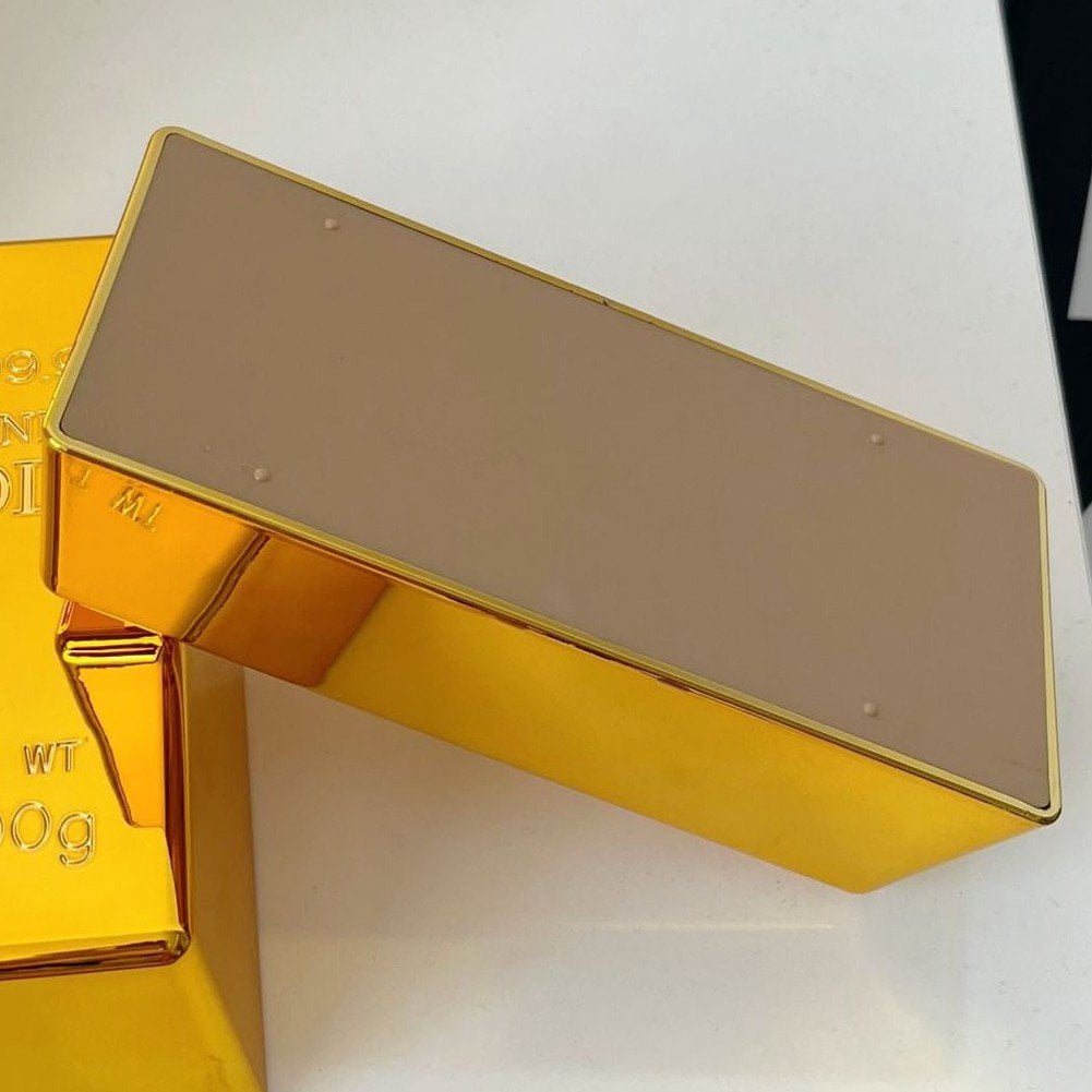Jiibva 3 Pcs Fake Gold Bar Fake Golden Brick Replica Gold Bar Bullion Gold Bar Decorations Realistic Gold Bar Brick Prop Movie Prop Paperweight Novelty Gift