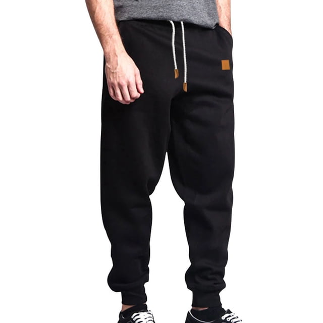 Pantalones largos para hombre, informales, a la moda, transpirables, con cordón elástico en la cintura y bolsillos, con elástico en los pies, de rayón.