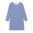 thumbnail image 6 of IROINNID Children's A-Line Dress Kids Girls' Long Sleeve Stretchy Solid Color Skater Dress A Line Dresses for Spring Summer Elegant Outfits 4-14 Years, 6 of 9