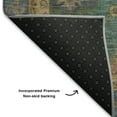 thumbnail image 5 of Addison Rugs Mayfield Premium Machine Washable Traditional Global Teal Rectangle Rug, 10' X 14' Machine Washable Traditional Global Teal Oversized Sherpa Throw Blanket, 5 of 6