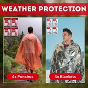 Essentials Complete Deluxe Survival Kit Backpack 4 Person | Bug-Out-Bag | For Wildfires, Hurricanes, and Other Natural Disasters