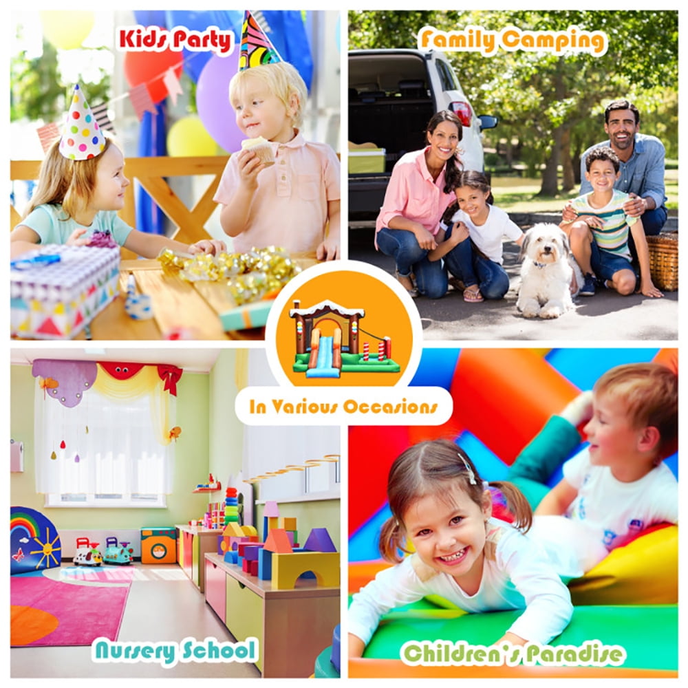 Aimee Lii Kids Inflatable Bounce House Jumping Castle Slide Climber Bouncer with 550W Blower, Kids Bounce House