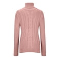 thumbnail image 3 of Bowake Womens’Turtleneck Pullover Cable Long Sleeve Basic Soft Sweater Solid Color Fall Winter Trendy Knit Tops, 3 of 6