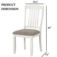thumbnail image 4 of Xukmct Set of 2 Upholstered Seat Side Chair with Wood Frame, Armless Dining Chair for Living Room, Dining Room, White, 4 of 6