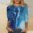thumbnail image 2 of Women‘s Long Sleeve Tops Crew Neck Tunic Fall Blouse Printed Loose Fit Shirts, 2 of 4