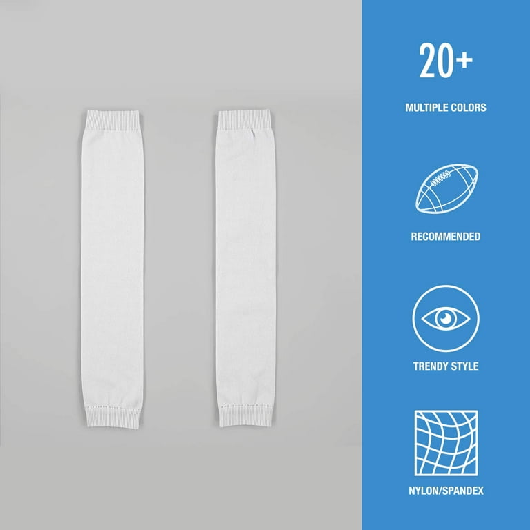 Football Leg Sleeves [1 Pair] - For Adult & Youth - Calf Compression Sleeves  for Men and Boys - White 