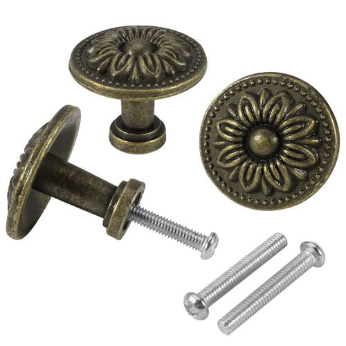 Retro Bronze Drawer Pull Handle Hardware Knobs For Drawer Wardrobe 32mm Vintage Drawer Knob Doryum 10pcs Antique Bronzy Flower Round Cabinet Knob Kitchen Cabinet Cupboard Door Drawer Pull Knob Hardware Cabinet Hardware