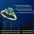 thumbnail image 2 of Gem Stone King 18K Yellow Gold Plated Silver Green Malachite and Yellow Citrine Engagement Ring for Women | 3.01 Cttw | Oval 9X7MM | Gemstone Birthstone | Size 9, 2 of 6