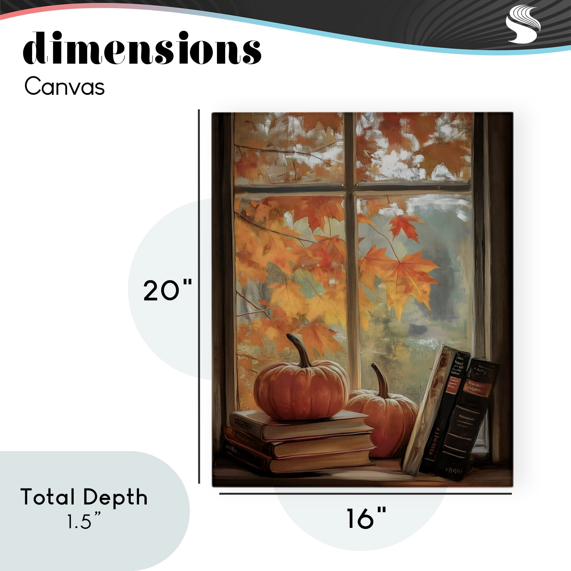 Cozy Fall Window Books Canvas Wall Art, design by Arlington Prints