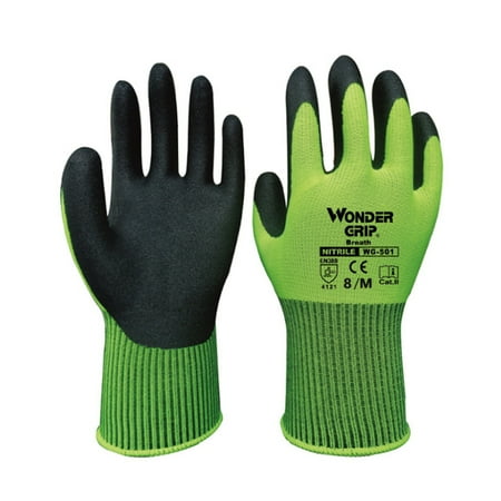 Universal Nitrile Rubber Gardening Gloves Household Cleaning Gloves Light-duty Safety Work Gloves Breathable for Men Women with Elastic Wrist, M Size