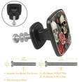 thumbnail image 3 of 4 Pcs Cabinet Handle Drawer Pulls Roses and Skull Knobs with Screws Square Furniture Office Cabinet Knob Decoration, 3 of 7
