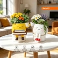 thumbnail image 5 of Gumesh Cute Face Planters Succulent Pots, Funny Rocking Chair Reading Head Flower Planter Cactus Pot with Drainage Hole for Indoor Outdoor Plants, Unique Plant Lover Gifts, 5 of 9