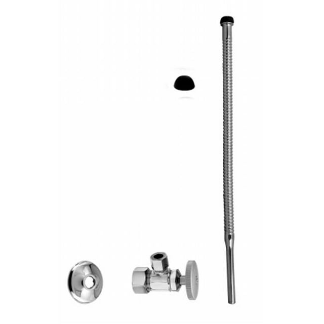 Westbrass D105K15-01 0,5 in. Nominal x 38 in. x 15 in. Poignée Ronde Ondulée Riser Kit - Laiton Poli PVD