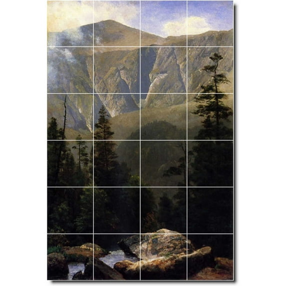 Ceramic Tile Mural-Albert Bierstadt Landscapes Painting 61. 17" w x 25.5" h using (24) 4.25 x 4.25 ceramic tiles