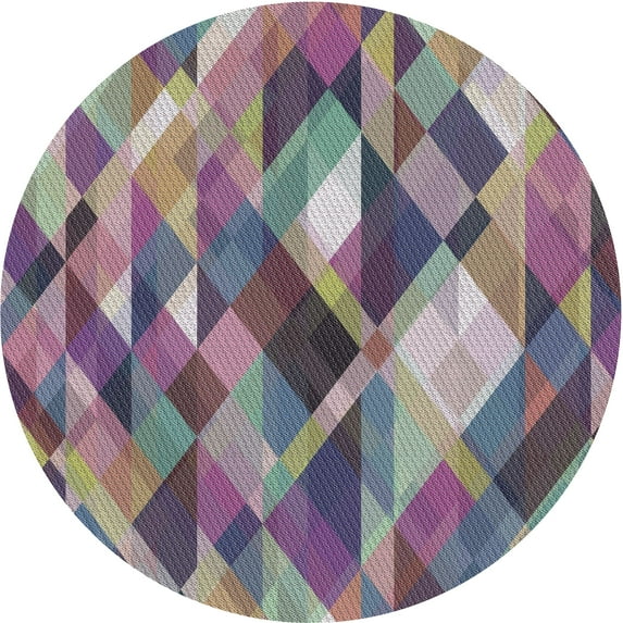 Ahgly Company Machine Washable Indoor Round Transitional Dark Goldray Area Rugs, 6' Round