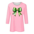 thumbnail image 4 of Xuyuer St. Patrick's Day Womens 3/4 Sleeve Crew Neck Spring T-Shirts Merry and Bright Casual Pullover Graphic Tee Tops Cute Tunic Tops Basic Tees Blouses Business Work Tee Top, 4 of 5