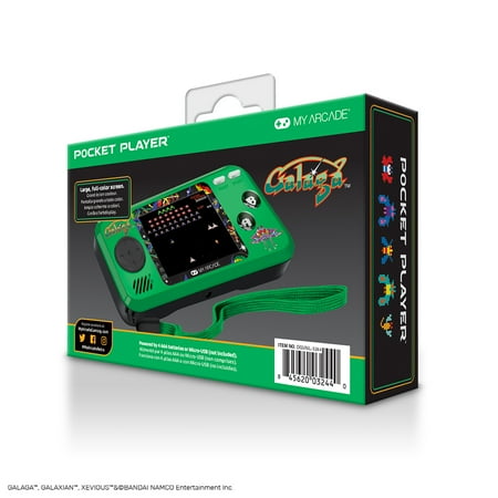 My Arcade Galaga Pocket Player - Collectible Handheld Console with 3 Games