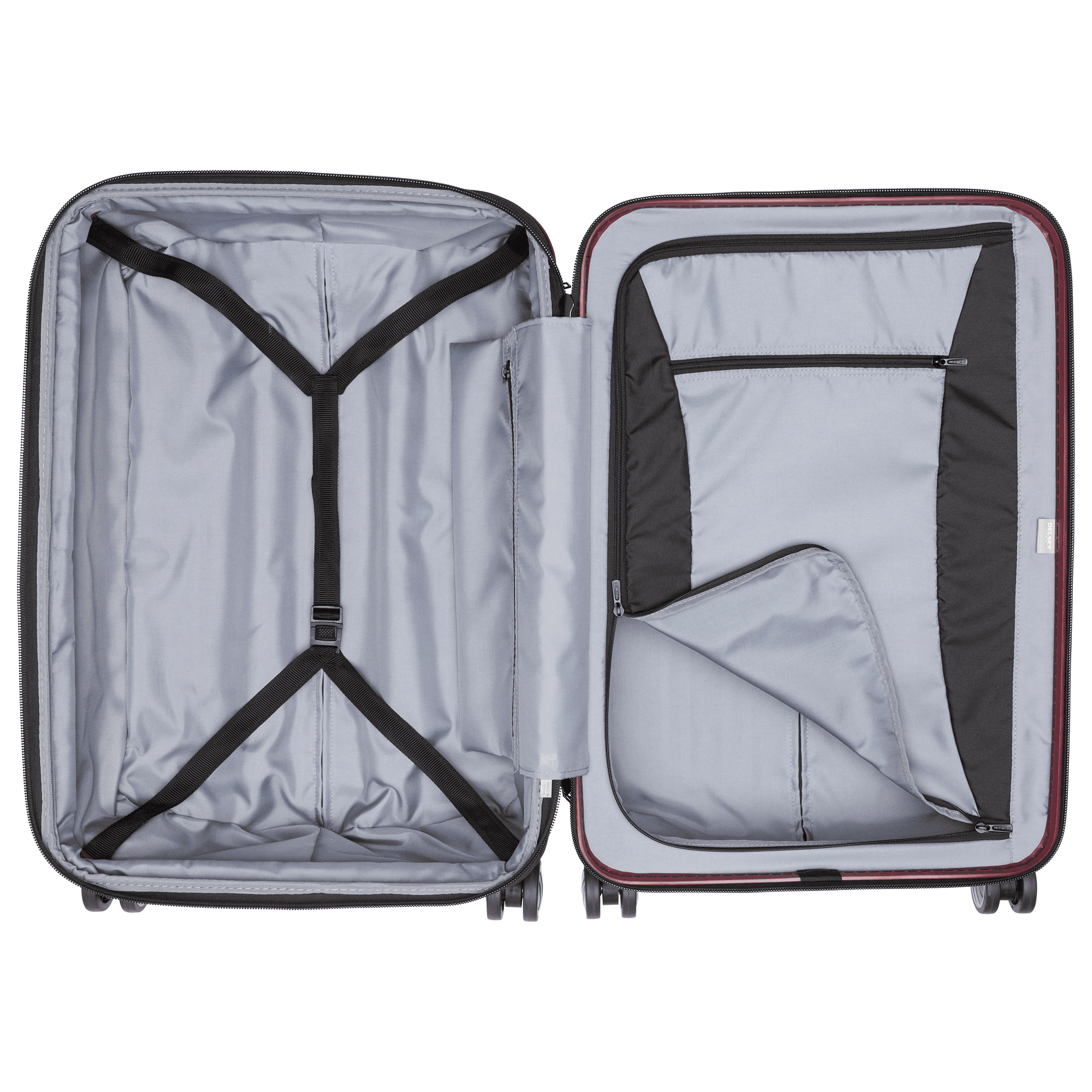 DELSEY PARIS Titanium 25" Medium Checked Hardside Spinner Luggage, Red