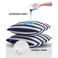 thumbnail image 5 of Navy Blue and White Stripe Outdoor Pillow Covers Waterproof Throw Pillow Cover 18x18in Set of 2,Square Decorative Pillowcases Cushion Case for Patio Sofa Couch,Modern Stripes Pattern, 5 of 7