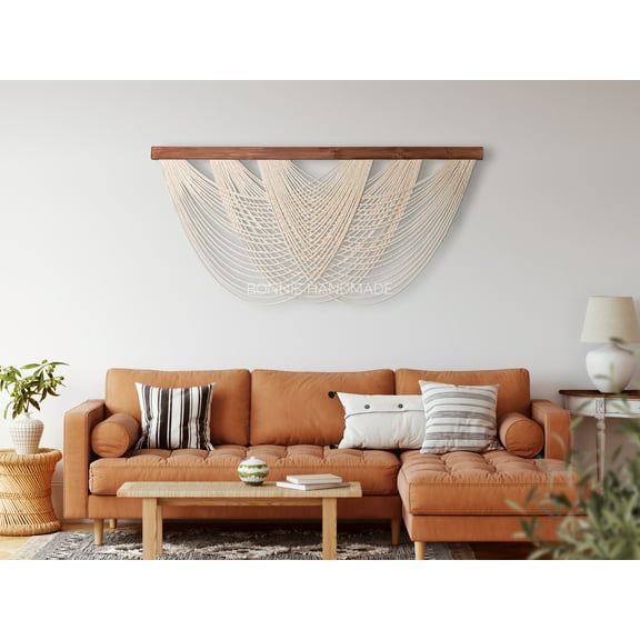 Large Macrame Wall Hanging, Minimalist Tapestry Wall Art, Colorful Boho Wall Decor, Yarn Hanging, Bohemian Housewarming gift, Headboard