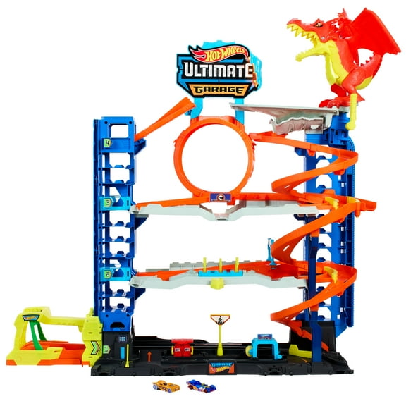 Hot Wheels City Ultimate Garage Playset with 2 Die-Cast Cars, Storage for 50  Cars Child Age 4-8