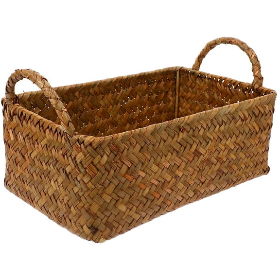 HEMOTON Snack Basket Organizer Wicker Storage Baskets Baby Light Brown
