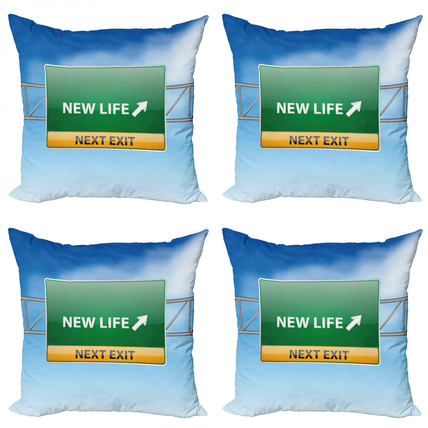Going Away Party Throw Pillow Cushion Case Pack of 4, New Life Concept