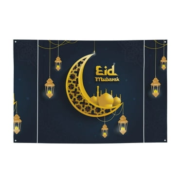 Eid Mubarak Festival Banner 47x71 Inches Suitable For Decorating Parties Celebration Yards Banners