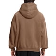 thumbnail image 4 of GrmtClth Mens Hoodie Casual Zip Up Hooded Sweatshirt Vintage Long Sleeve Pullover 2025 Fall Big & Tall Outerwear with Kangaroo Pockets Light Brown XXXL, 4 of 5