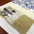 thumbnail image 3 of Wrapables® Burlap with Lace Cutlery Holder for Rustic Weddings (Set of 10), 3 of 5