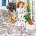 thumbnail image 2 of joogoo Flamingo Palm Leave Girls' Short Sleeve Dress Kids Dresses 5-6T, 2 of 8