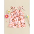 thumbnail image 2 of FEORJGP Toddler Baby Girl Sleeveless Jumpsuit 3M 6M 12M 18M 24M Kids One-piece Cami Romper Bandage Straps Floral Print Overalls Infant Newborn Loose Cn Cute Clothes Summer for Daily Vacation, 2 of 7