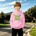 thumbnail image 2 of Luvior Halloween Boys Pullover Hoodie, Neon Baseball Glove Bat Graphic Hooded Sweatshirt, Casual LongâSleeve Hoodie with Front Kangaroo Pocket for Kids Sports Daily Wear, 2 of 5