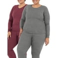 thumbnail image 5 of Fruit of the Loom Women's Long Underwear Waffle Crew and V-Neck Thermal Top, 2-Pack, 5 of 10
