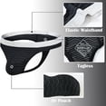 thumbnail image 6 of TANBOM Men's Striped T-Back Thong Bulge Pouch Soft Breathable Tagless Design Comfortable G-Strings Black M, 6 of 6