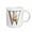White, variant on 3drose, Green Monogram Initial W Pretty Floral and Bird, 11oz Magic Transforming Mug
